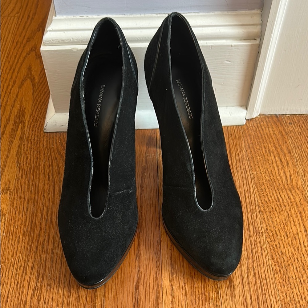 Black Suede Platform Heels